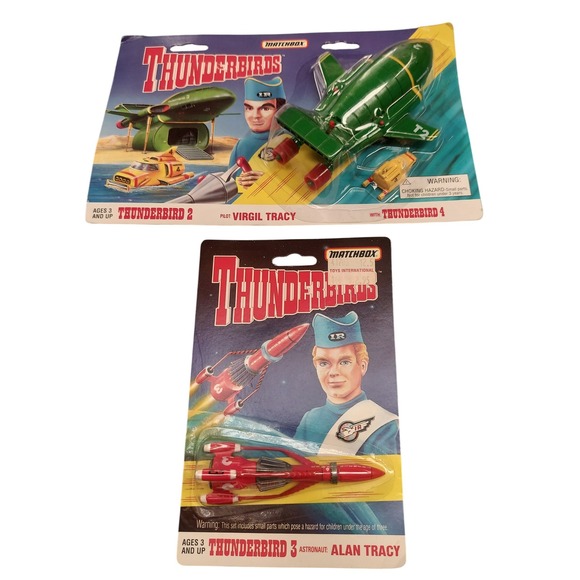 Matchbox Thunderbirds 1994 Thunderbird 2 3 4 Virgil Alan Tracy Sealed Lot 2pc